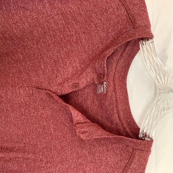 Jockey Men's L Henley Red Tee - Picture 2 of 2